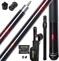 Vista 9 de Taco de billar, palos de billar con estuche rígido, eje de baja desviación, palos profesionales de billar de 19.5 a 21 onzas