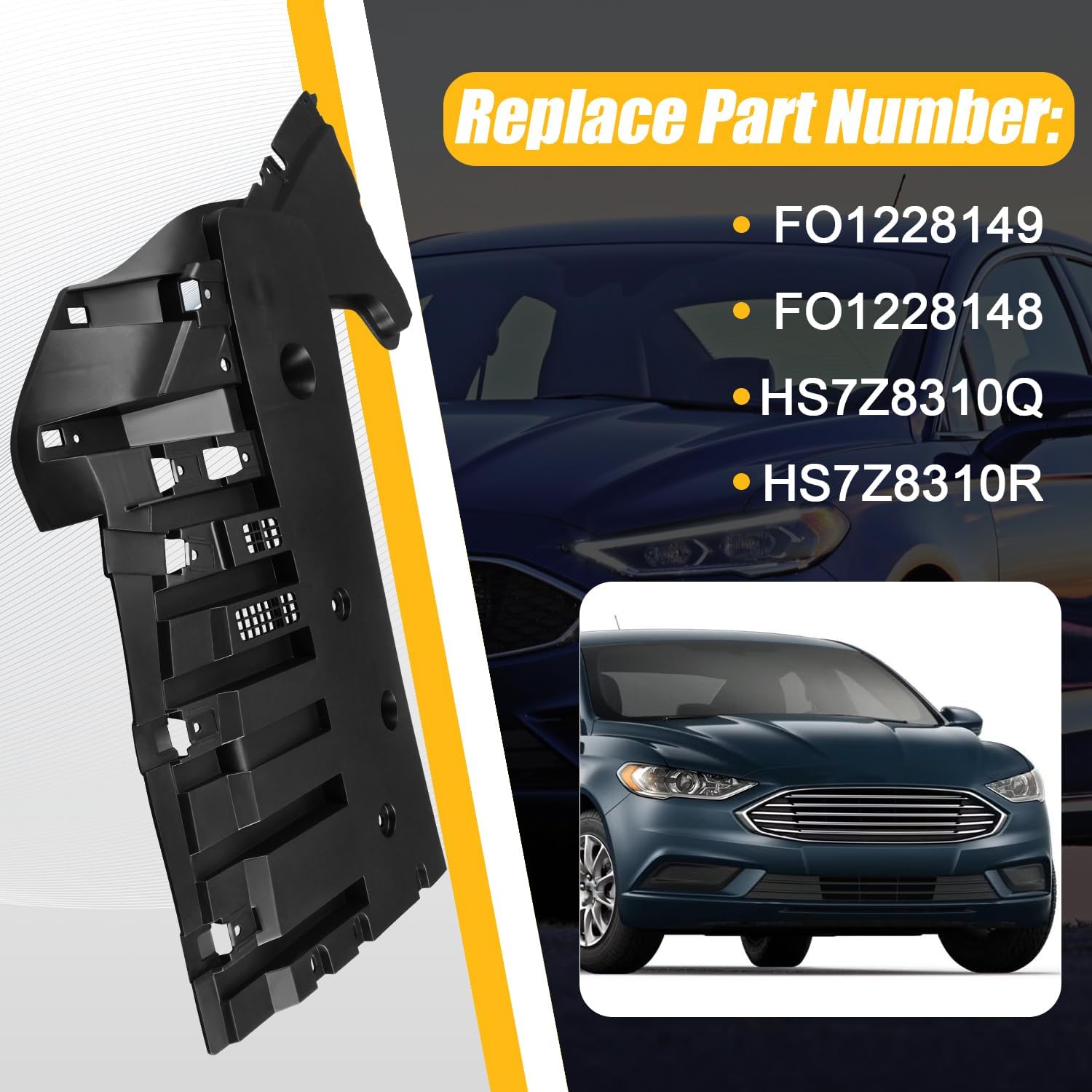 COOL STAR HS7Z8310R Engine Splash Shield Compatible with Ford Fusion 2017-2020 Police Responder Hybrid 2019-2020 Replace HS7Z8310Q FO1228149 FO1228148 Front Driver and Passenger Side