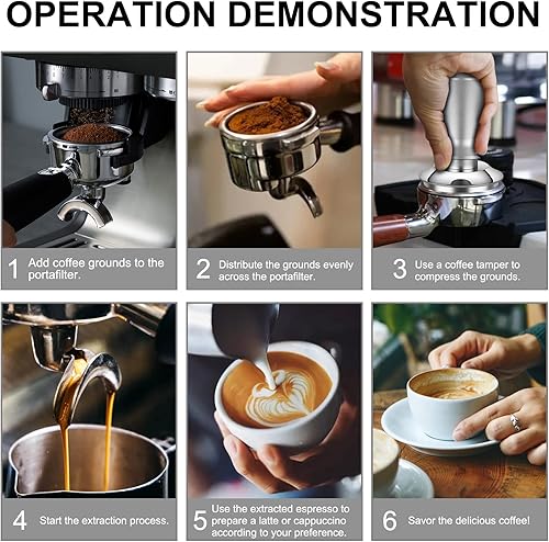 Miniatura 7 de Tamper de café calibrado con resorte para máquina de café expreso, herramienta esencial de espresso para resultados perfectos de apisonamiento, se