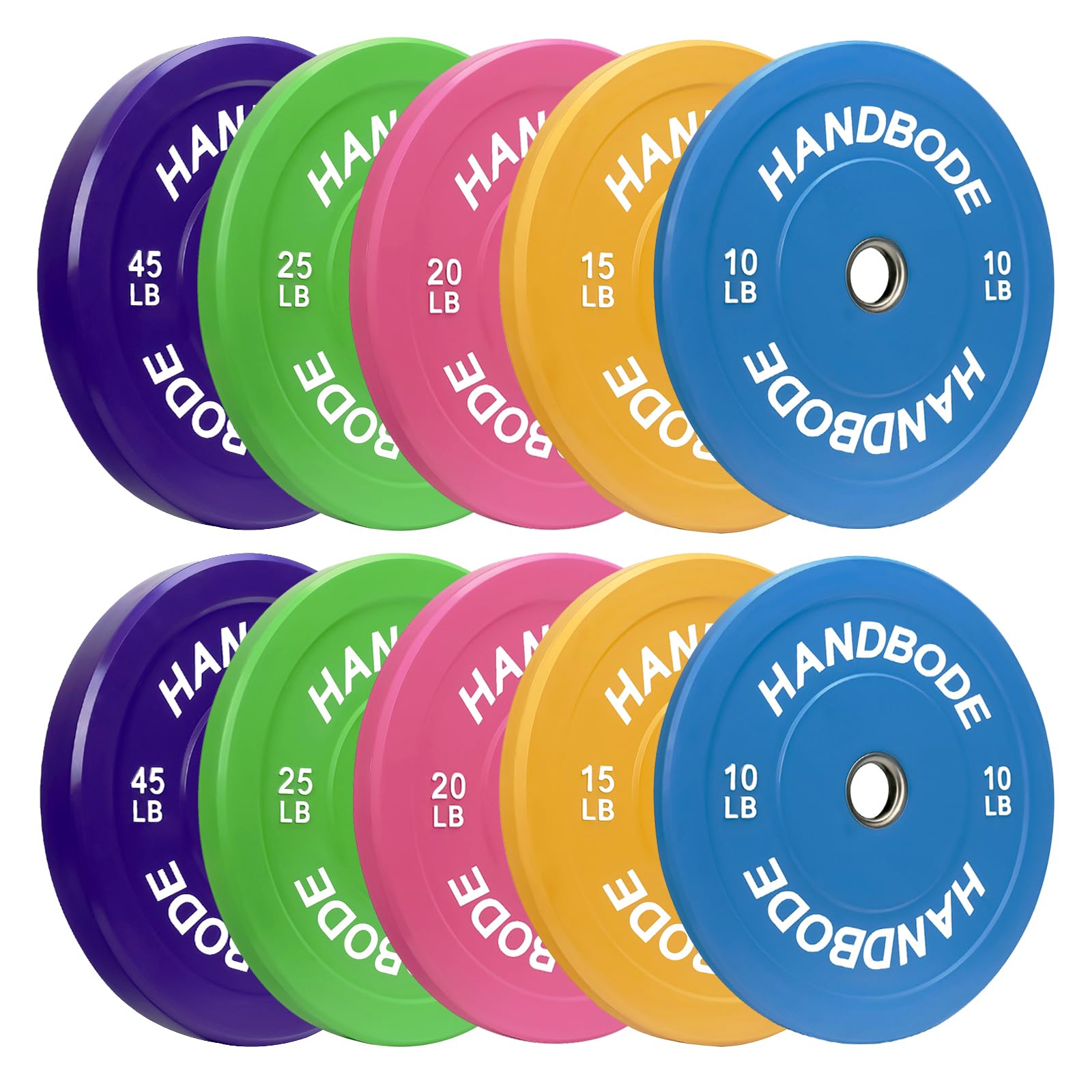 HANDBODE Bumper Plates Olympic Weight Plates, Colored Rubber plate for Weight Lifting and Strength Training 230LB
