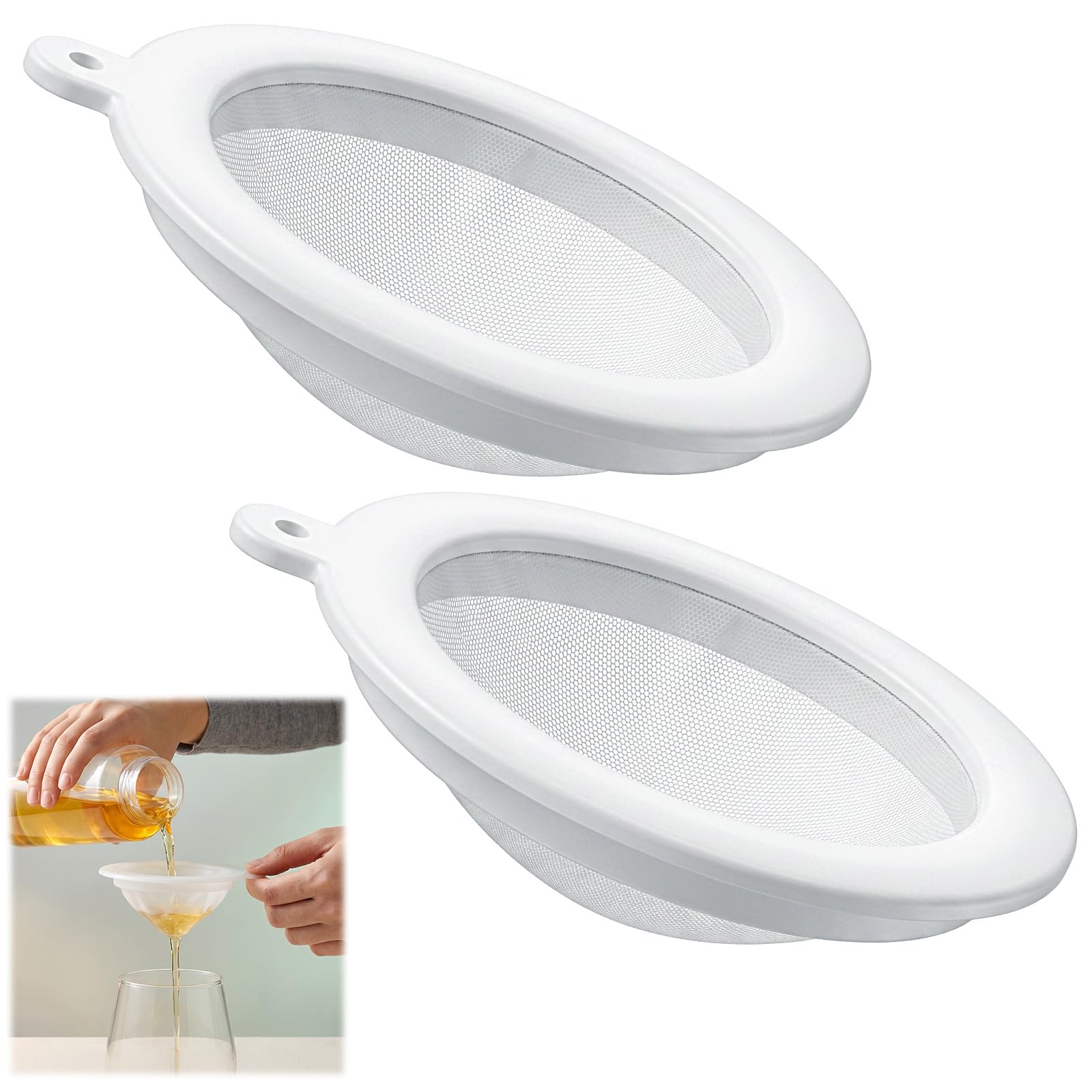 Matwsec 2PCS Extra Fine Mesh Strainer 200/400 Mesh