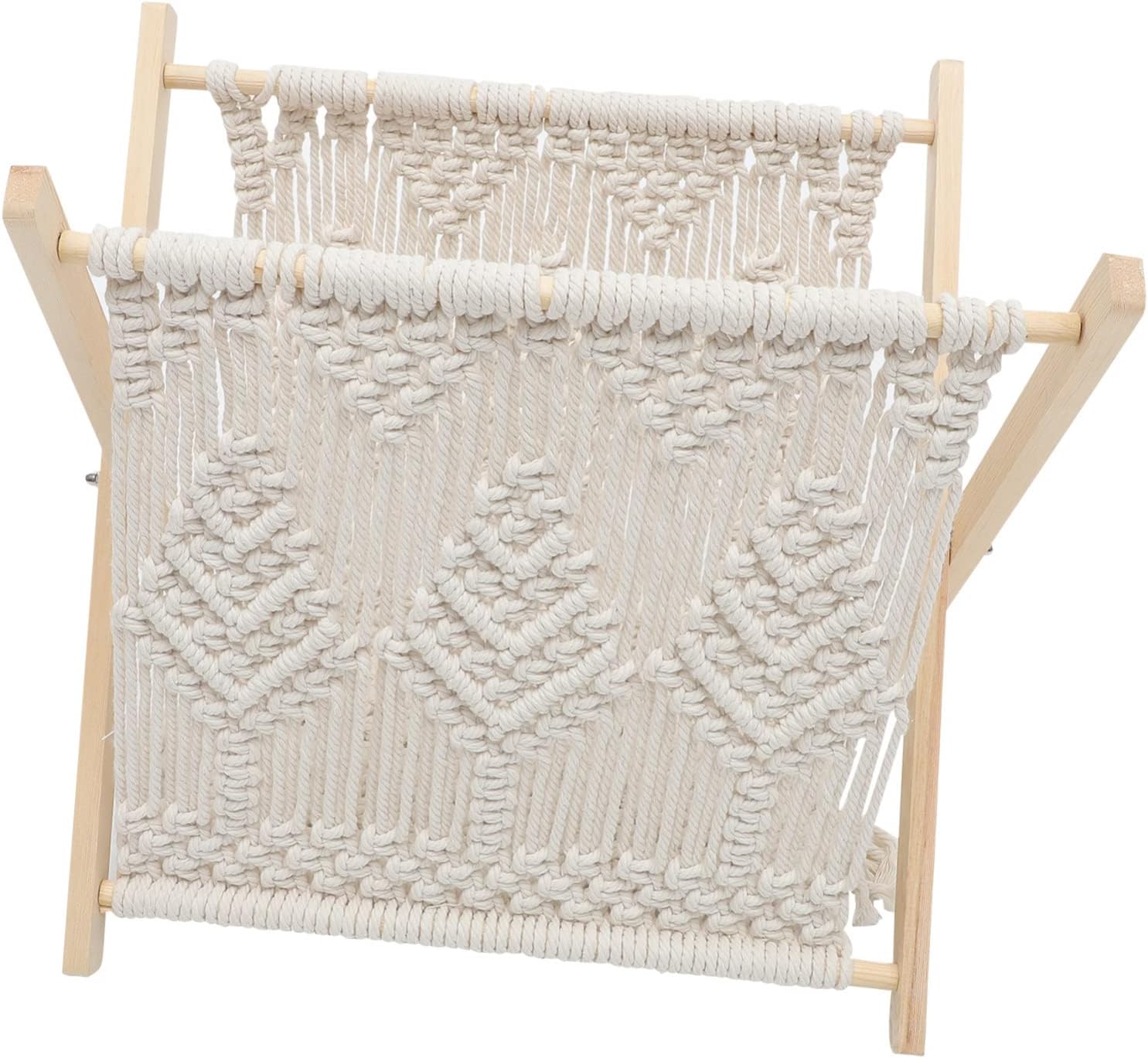 Unomor 1Pc Creative Magazine Holder Sturdy Rope Storage Rack for Home Office Bedroom Compact Desktop Organizer for Books Newspapers Documents