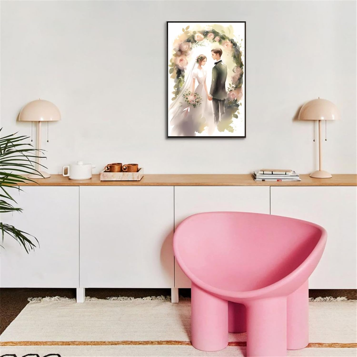 Gabbana 5D Rose Wedding Diamond Art, Wedding Dress Diamond Painting Full Diamond Art Kits for Adults Embroidery Cross Stitch Arts Craft Supply Canvas Wall Decor 16x24 Inch