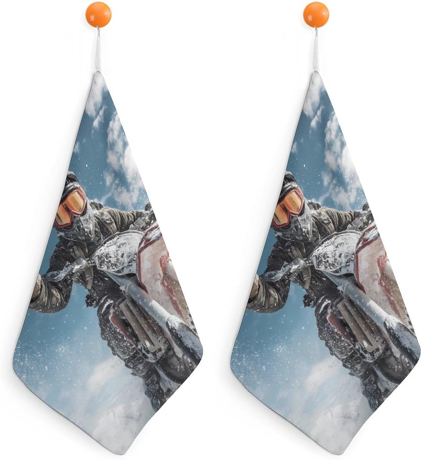 Motocross Dirt Bikees Hand Towels for Bathroom Handkerchief | Absorbent,with Hanging Loop,Kitchen Towels,for Home Hotel,Soft