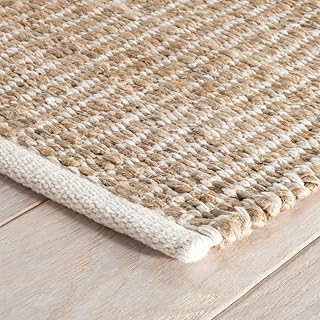 S & L Homes Jute Pulse Handwoven Natural Area Rug for Living Room Bedroo...