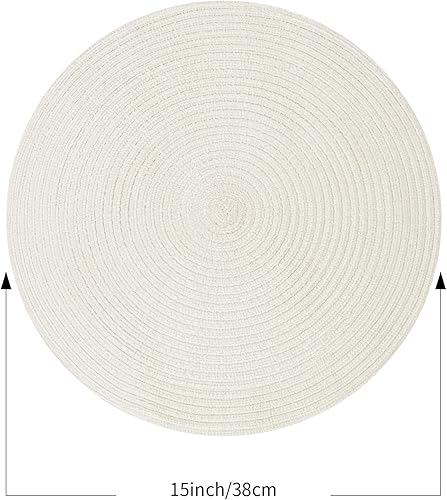 Miniatura 2 de Smaafit Juego de 4 manteles individuales redondos para mesa redonda, manteles individuales redondos para Navidad, manteles individuales redondos de