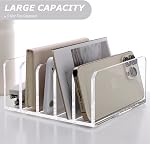 SANRUI Organisateur de fichiers de bureau acrylique, 5 Compartiments Clear Office Document Sorter Mails Storage, Multifonctionne Letter Dossier Supports pour Bureau,Maison, Organisation du bureau scolaire
