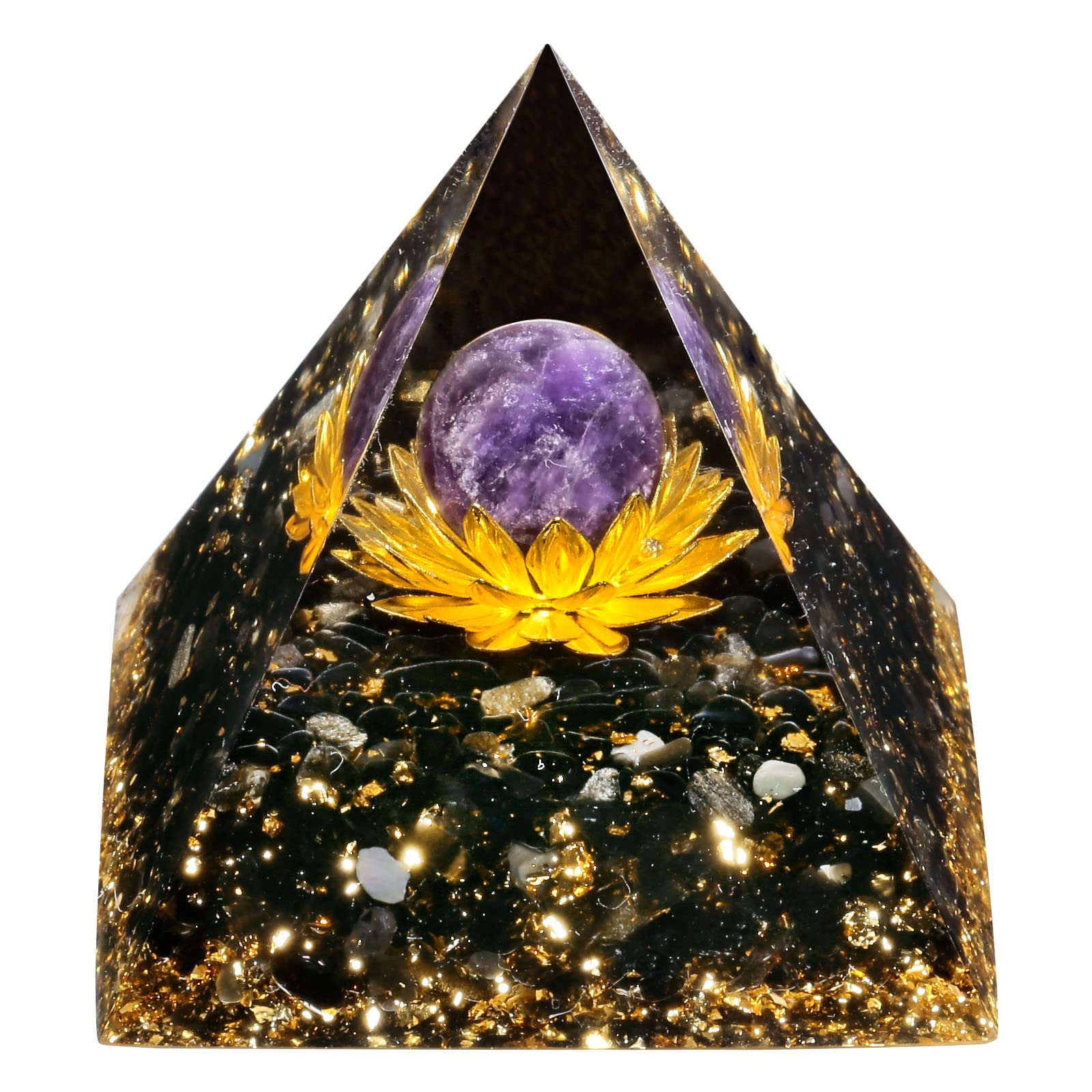 Pyramide énergétique d'améthyste naturelle pour harmoniser le chakra et purifier la maison