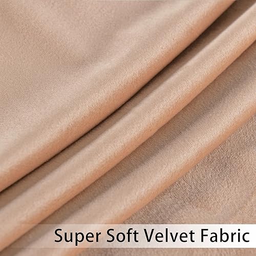 Miniatura 304 de Cortinas de terciopelo JIUZHEN, cortinas opacas suaves de terciopelo retro para dormitorio, cortinas elegantes con reducción de ruido y Rosa