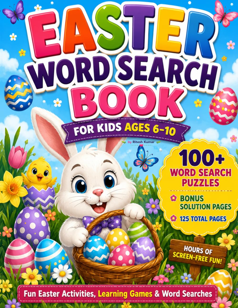 Easter Word Search Book: 100+ Word Search Puzzles for Kids Ages 6-10