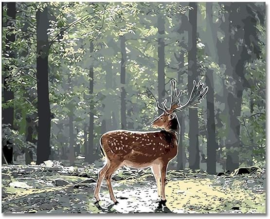 pintar por numeros para adultos ciervos