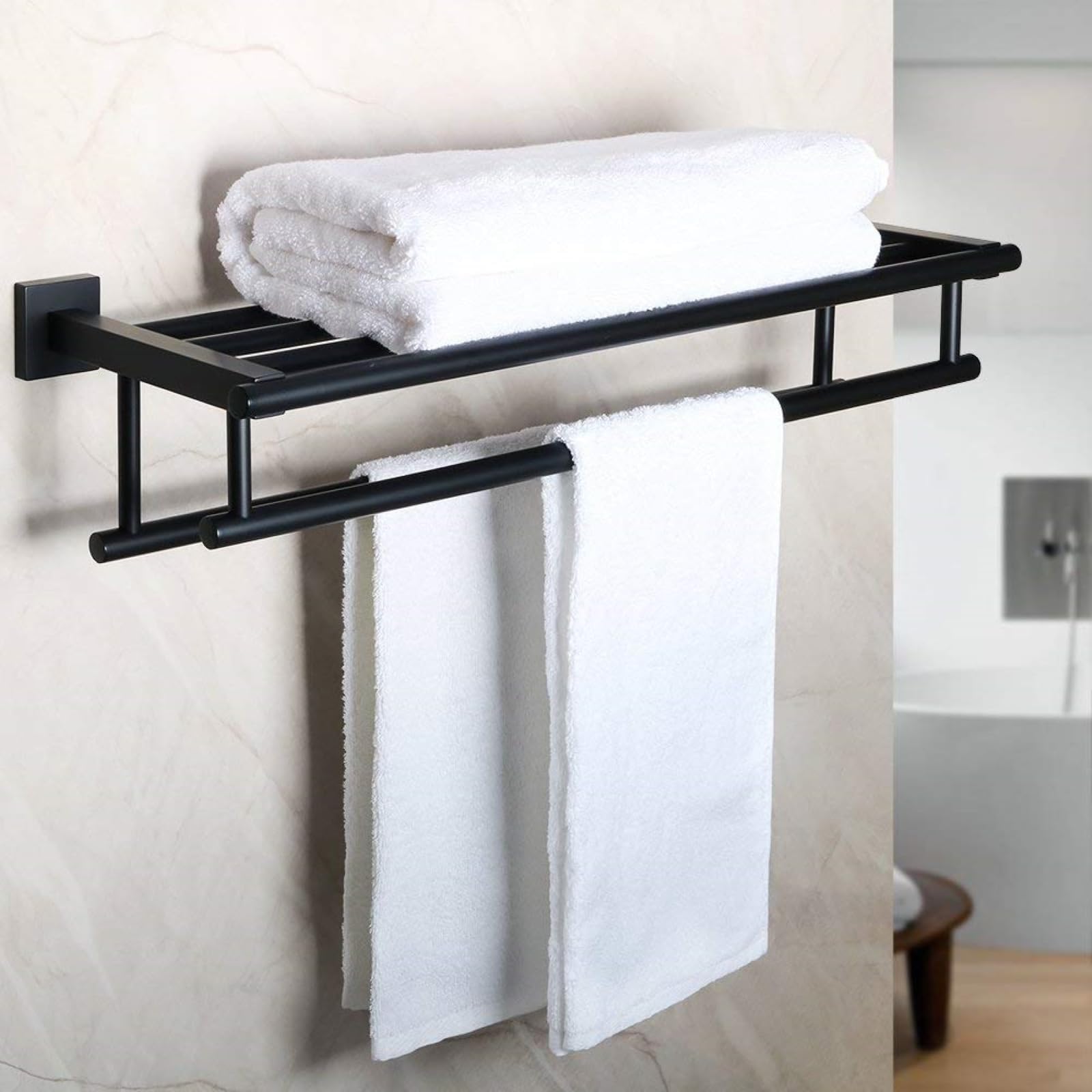 Amazon.com: VOLPONE 24 Inch Towel Rack with Towel Bar Holder Foldable ...