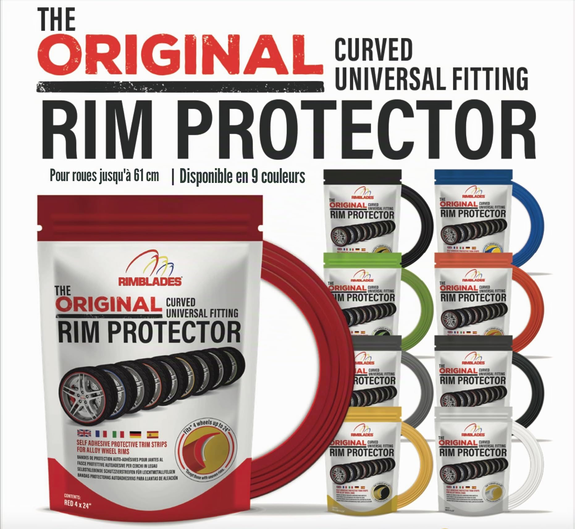 Aroba Anneau de Protection RIMBLADES Ultra 2022, Autocollant Noir pour Jantes en Aluminium, Styling et Protection