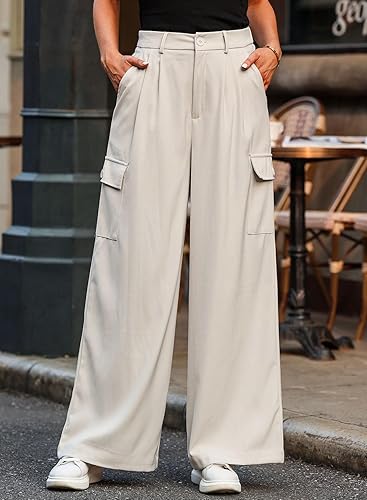 Miniatura 6 de Dokotoo Womens High Waisted Wide Leg Cargo Pants Baggy Casual Work Pants with 4 Pockets