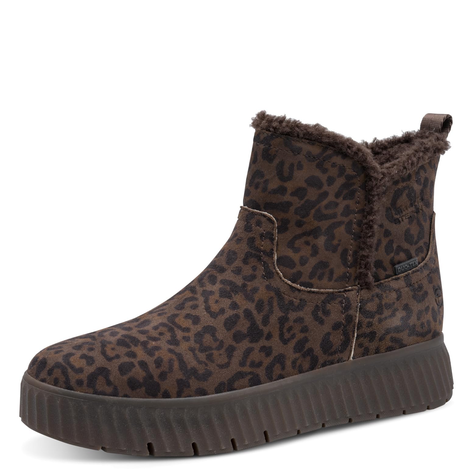 Tamaris Damen WIDE FIT Stiefelette aus Leder Step-In, Dark Leopard, 38
