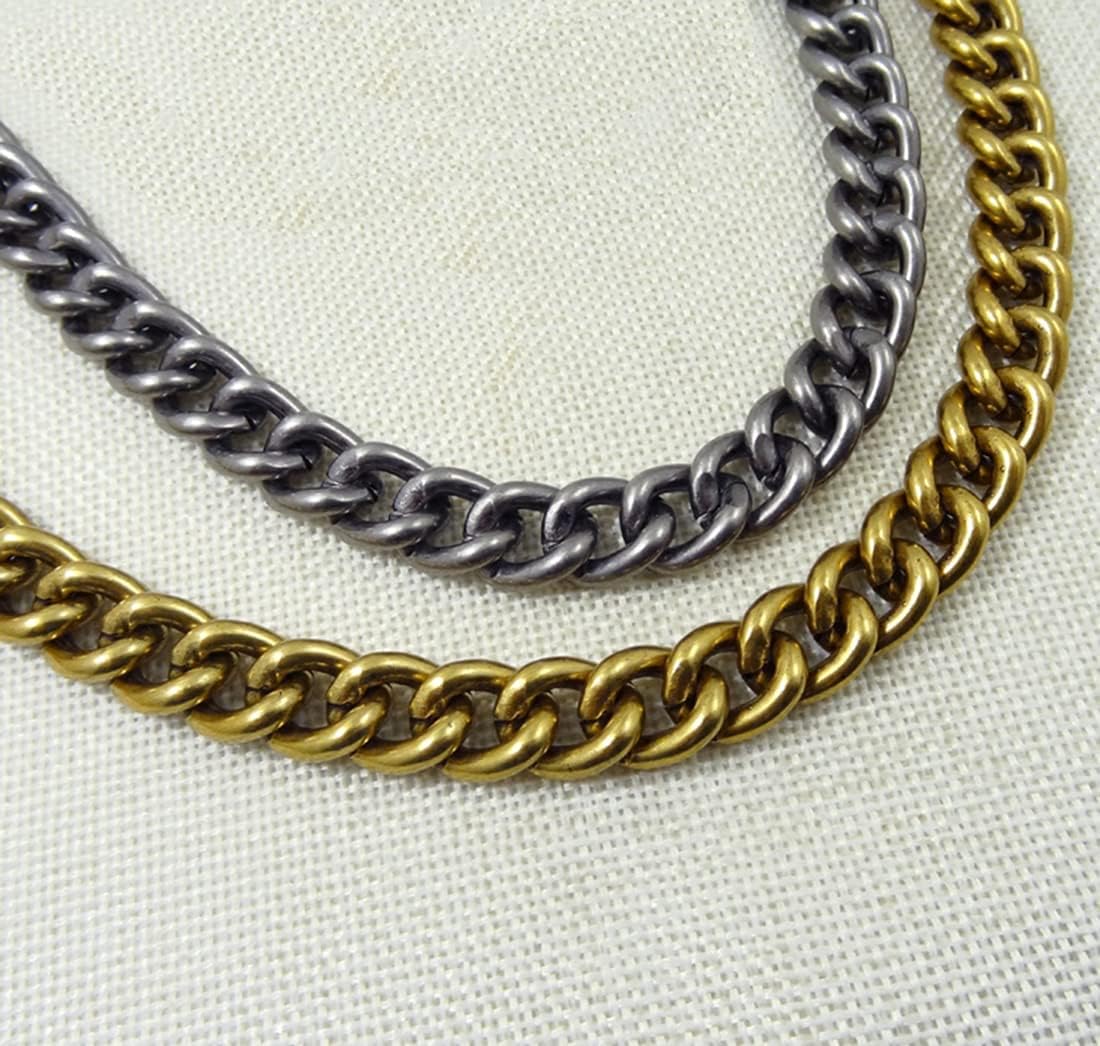 Upscale Replacement Purse Chain 47 inches, Wide 13mm Chunky Aluminum Metal Purse Chain Strap Replacement for Dionysus Cross-Body Bag Shoulder Bag Handbag Chain with Alloy Buckles