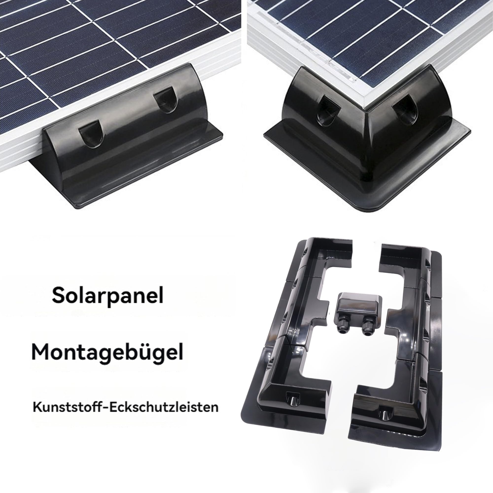 7 staffe per pannelli solari, staffa di montaggio per pannello solare, staffe laterali, set di staffe angolari in ABS, senza trapano. Ampiamente usate su camper, barche, tetti piatti,