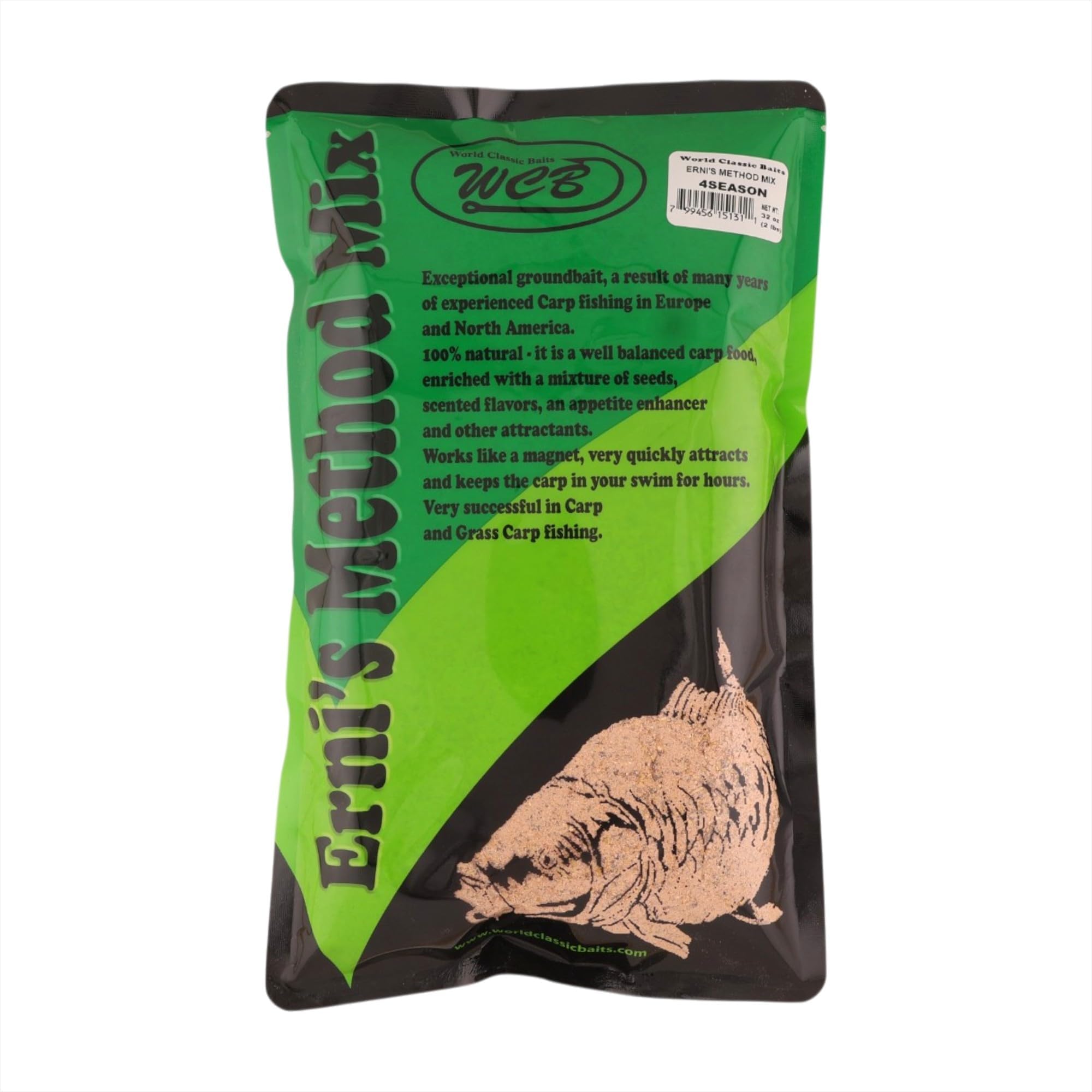 WCB Carp Baits Groundbait Chum Mix Feeder Mix Carp Bait - Erni's Method Mix - Ideal for Carp and Catfish Fishing