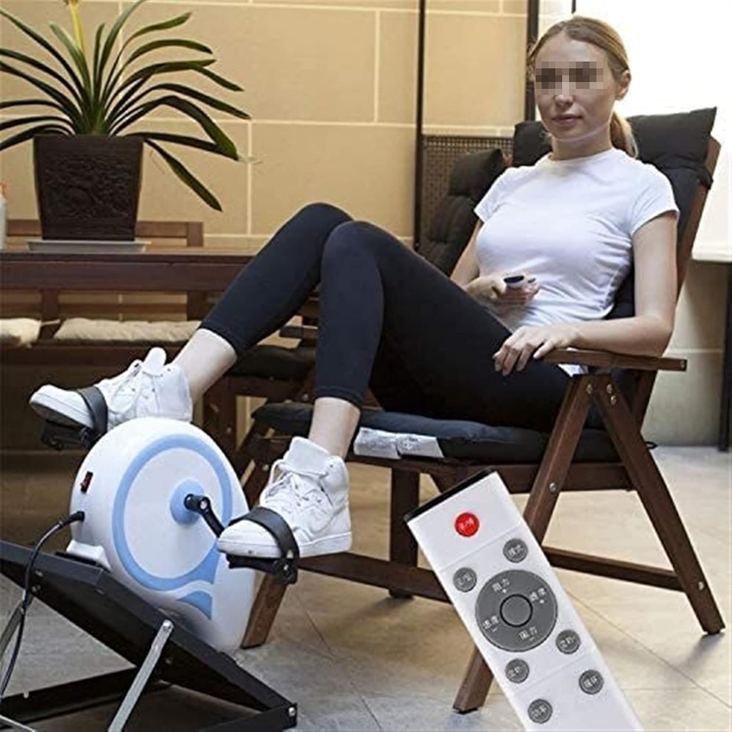 Mini Electric Bike Silent Electric Pedal Exerciser Fitness Motorized Pedal Exercise Bike Resistance Rehabilitation for Legs and Arms