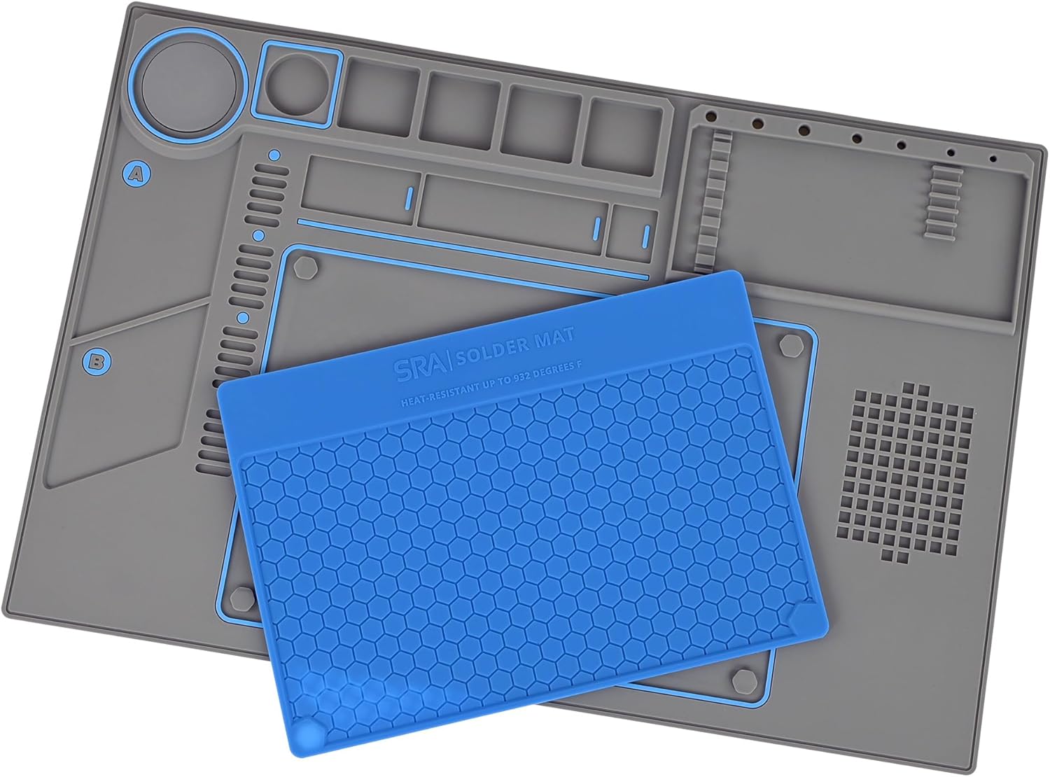 SRA Solder Deluxe Soldering Mat with Removable Heat-Resistant Silicone Work Mat, Magnetic Parts Tray, Electronic Project Organizers, and Repair Tool Holders