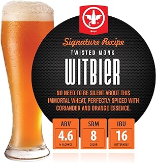 1 Gal. Twisted Monk Witbier Beer Recipe Kit - Makes a Wicked-Good 4.6% ABV Batch of Craft Brewed Beer