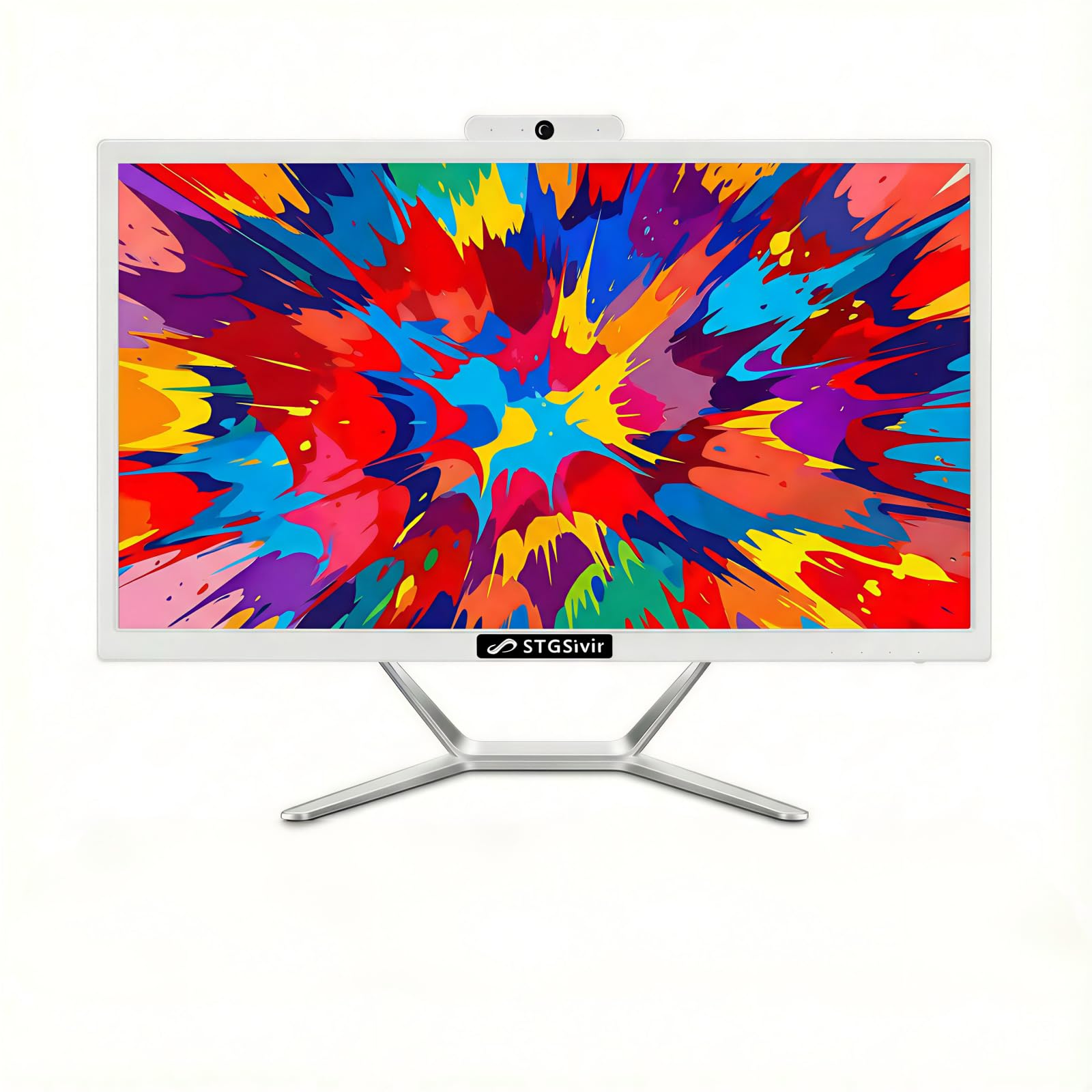 STGsivir All in One PC, Ordenador Todo en uno，Pantalla FHD de 21.5", Core i5 hasta 3.6 GHz, 16GB RAM, 512GB SSD, WiFi, Bluetooth 5.0, Windows 11 Pro, Blanco