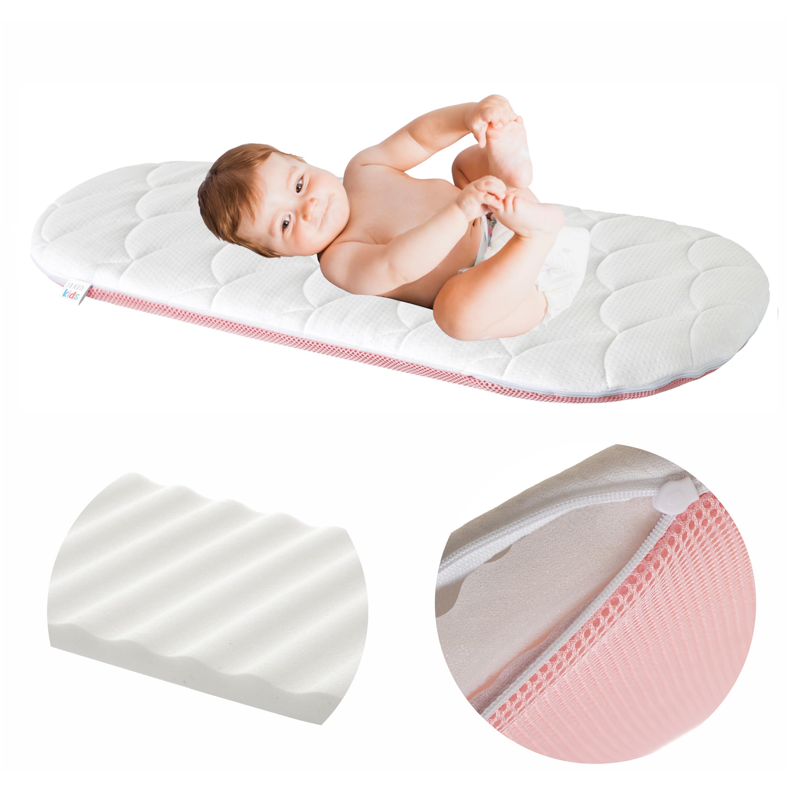 Materasso Carrozzina Antisoffoco Made In Italy - Per Passeggino, Culla, 69x33 Cm - Foto 9