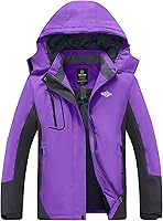 Vista 23 de wantdo Chaqueta de esquí impermeable de montaña para mujer, chaqueta de lluvia resistente al viento, abrigo cálido con capucha para invierno