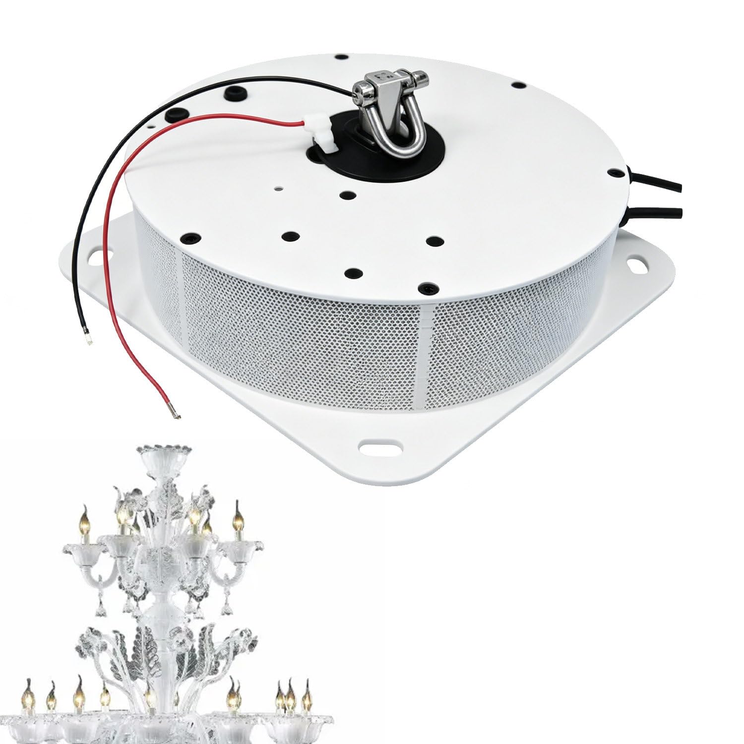 2-In-1 Chandelier Hoist Lifter, 154lbs 6m Villas Pendant Lamps Lifter Heavy Duty Chandelier Lift Device Electric Motor With Remote Control & Wall Switch, For Lamp Cleaning Maintenance 130KG/6M