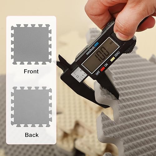 Miniatura 5 de Tapete de juego de 100 azulejos de espuma con bordes para niños, bebés, niños pequeños, tapete de EVA multicolor de 12 x 12 pulgadas, acolchado de