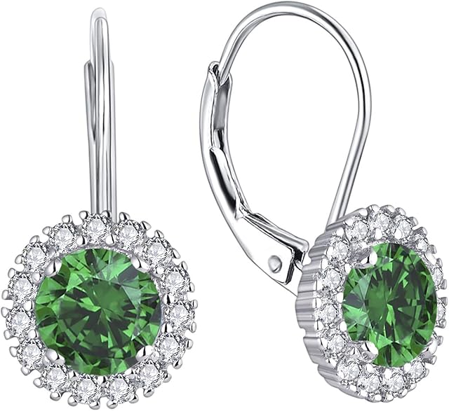 JO WISDOM Women Earrings,925 Sterling Silver Leverback Drop & Dangle Earrings with 3A Cubic Zirconia with White Gold Plated,Jewellery for Women