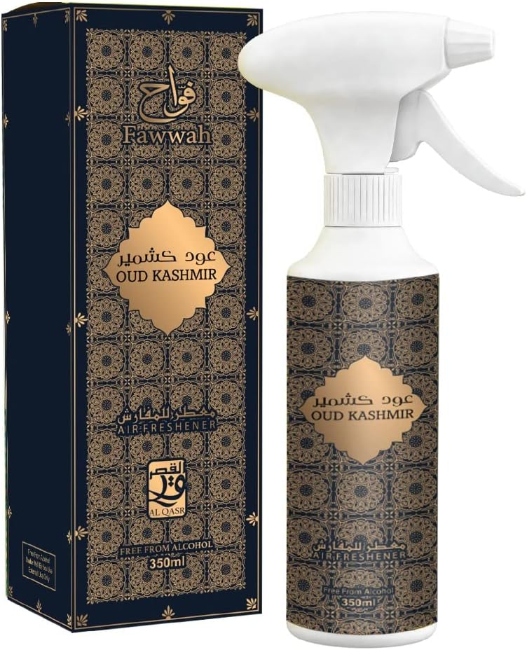 MY PERFUMES OUD KASHMIR from AL QASR Collection Air Freshener or Fawwah, Non Alcoholic, Trigger Spray Bottle, 350 ml (OUD KASHMIR, 350 ml)