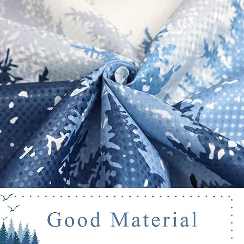 Miniatura 3 de Twomissone Cortina de ducha de bosque de montaña con tela de árbol natural juego de cortinas de ducha con ganchos de 72 x 72 pulgadas verde