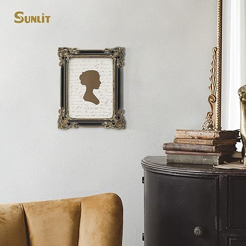 Miniatura 6 de Sunlit Marco de fotos vintage de 5 x 7 pulgadas, marcos de fotos antiguos de lujo con parte frontal de cristal, pantalla de fotos, colgar en la
