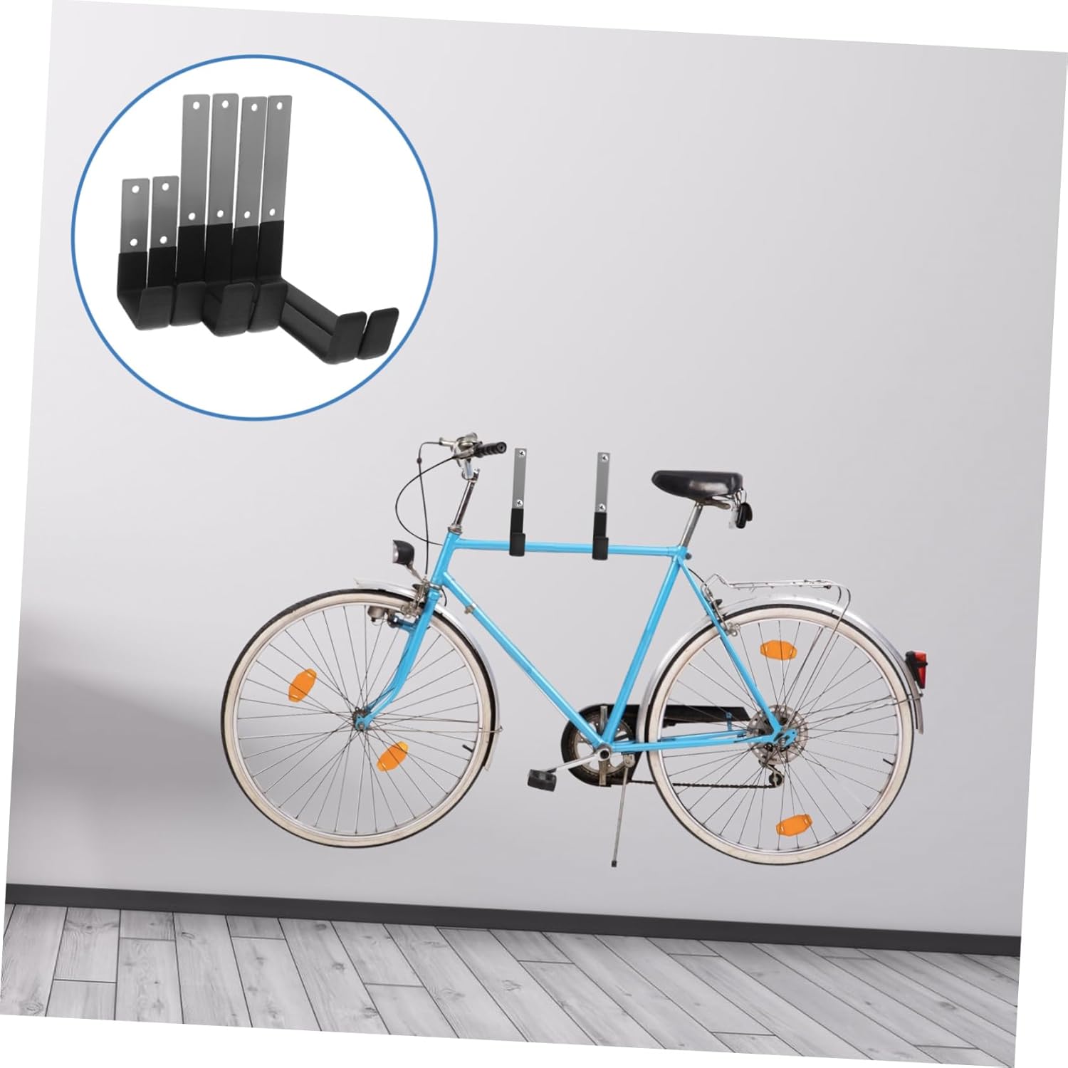 POPETPOP 6pcs Heavy Duty Wall Mounted Garage Hooks Set Utility Hooks for Organizing Tools Ladders Bikes and Garden Equipment Versatile Storage for Indoor and Outdoor Use