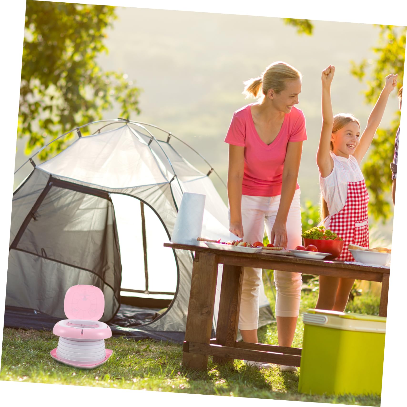 Gatuida Faltbares Töpfchen für Kleinkinder mit Griff Tragbares Reise-toilettensitz für Camping und Outdoor-abenteuer Auslaufsicher und Leicht zu Reinigen