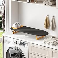 Vista 7 de KINGBOARD Tabletop Ironing Board, Small Ironing Board with Iron Mat, Foldable Mini Iron Board, Easy Storage for Travel & Dorm, 12x32 Black