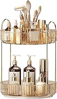 Vista 14 de Organizador de maquillaje giratorio de 360°, almacenamiento de maquillaje de gran capacidad, organizador de perfumes de 3 niveles, organizador
