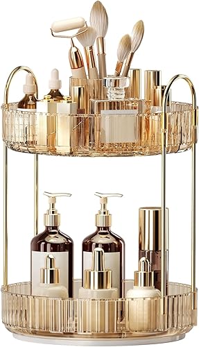 Organizador de maquillaje giratorio de 360 grados - Almacenamiento de gran capacidad para cosméticos y cuidado de la piel con organizadores de