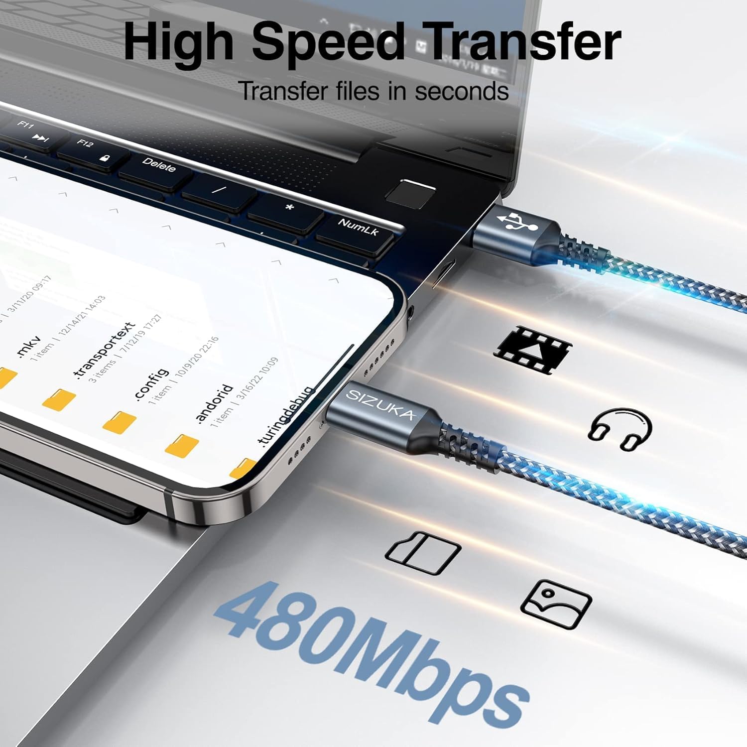 Cavo IPhone Corto 15CM MFi Certified | Ricarica Rapida 2.4A E Trasferimento Dati | Nylon Intrecciato Per IPhone 14-5 - Foto 10