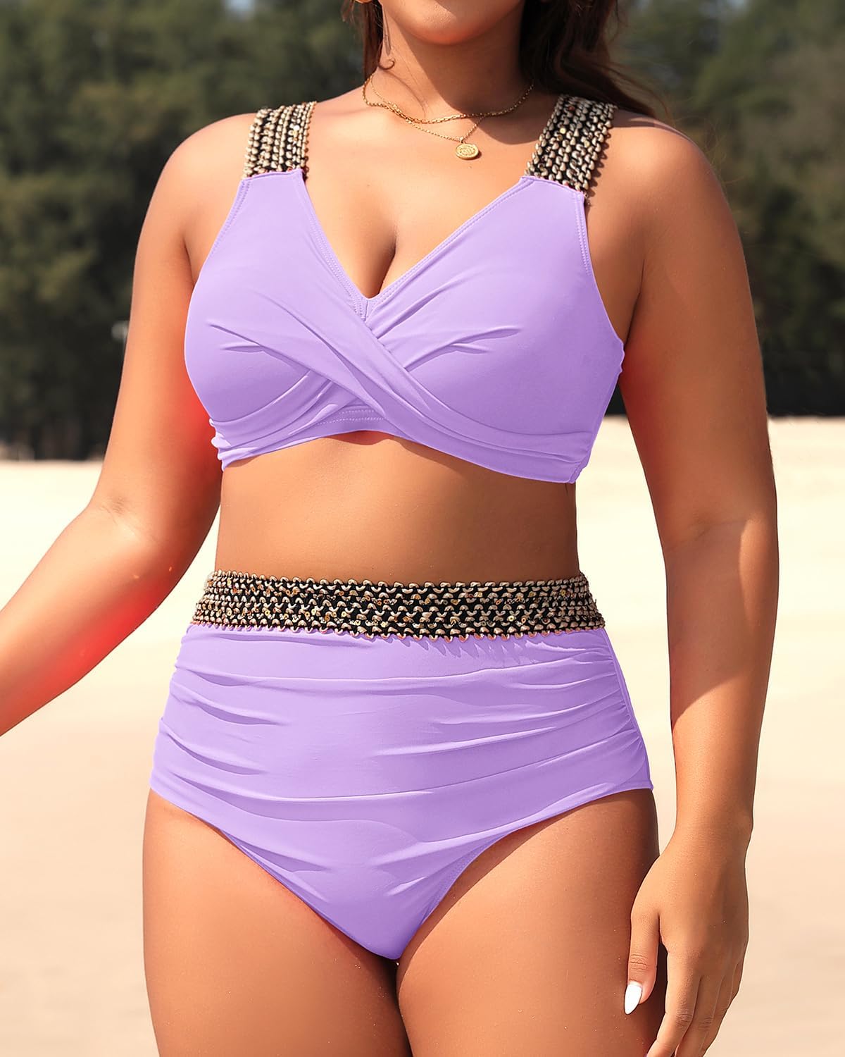 Tempt Me Women Plus Size High Waisted Bikini Set Two Piece Tummy Control Swimsuit - Image 8