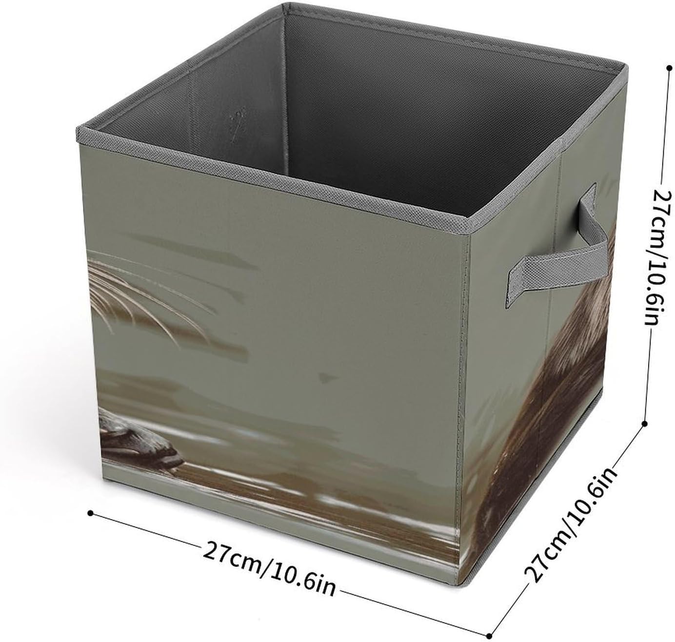 Otter Animal Fabric Bins Storage Basket Square Baskets | Storage Bin with Double Handles,Cube Collapsible Organizers for Organization,Closet,Shelves,Offices