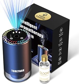 Smart Car Air Freshener Diffuser Voice Control with Starry Projection Light,3 Adjustable Modes Intelligent Aromatherapy for Essential Oil,Smart Auto On/Off,50ml Perfume*1(Voice Edition)
