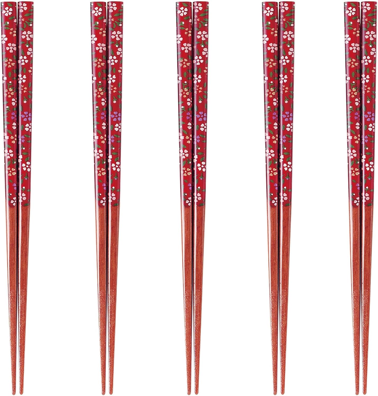 J-kitchens PID584226 Japanese Food Chopsticks, Set of 5 Pairs, Material: Acrylic Resin + Natural Wood, Chopsticks, Dishwasher Safe, Made in Japan