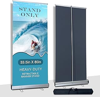 Heavy-Duty Retractable Banner Stand 33.5"x80" 2 UNITS with Padded Canvas Carry Bag For trade