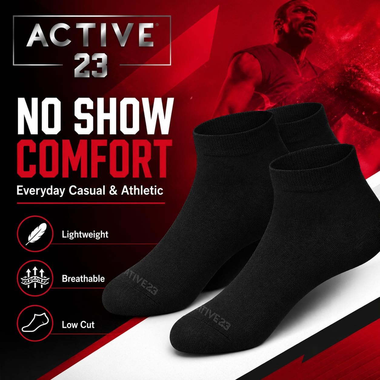 Men’s Socks 15 Pack Cushioned Breathable Moisture-Wicking Comfort, for Sneakers, Running, Gym & Everyday Wear