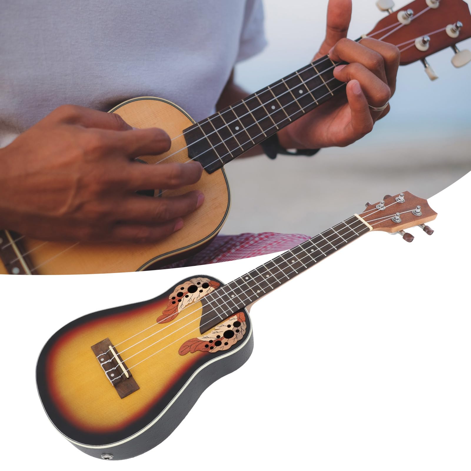 23-Zoll-Ukulele, Eingebauter 3-Band-Equalizer, für Aquila String Design, Holz-Ukulele-Saiteninstrument