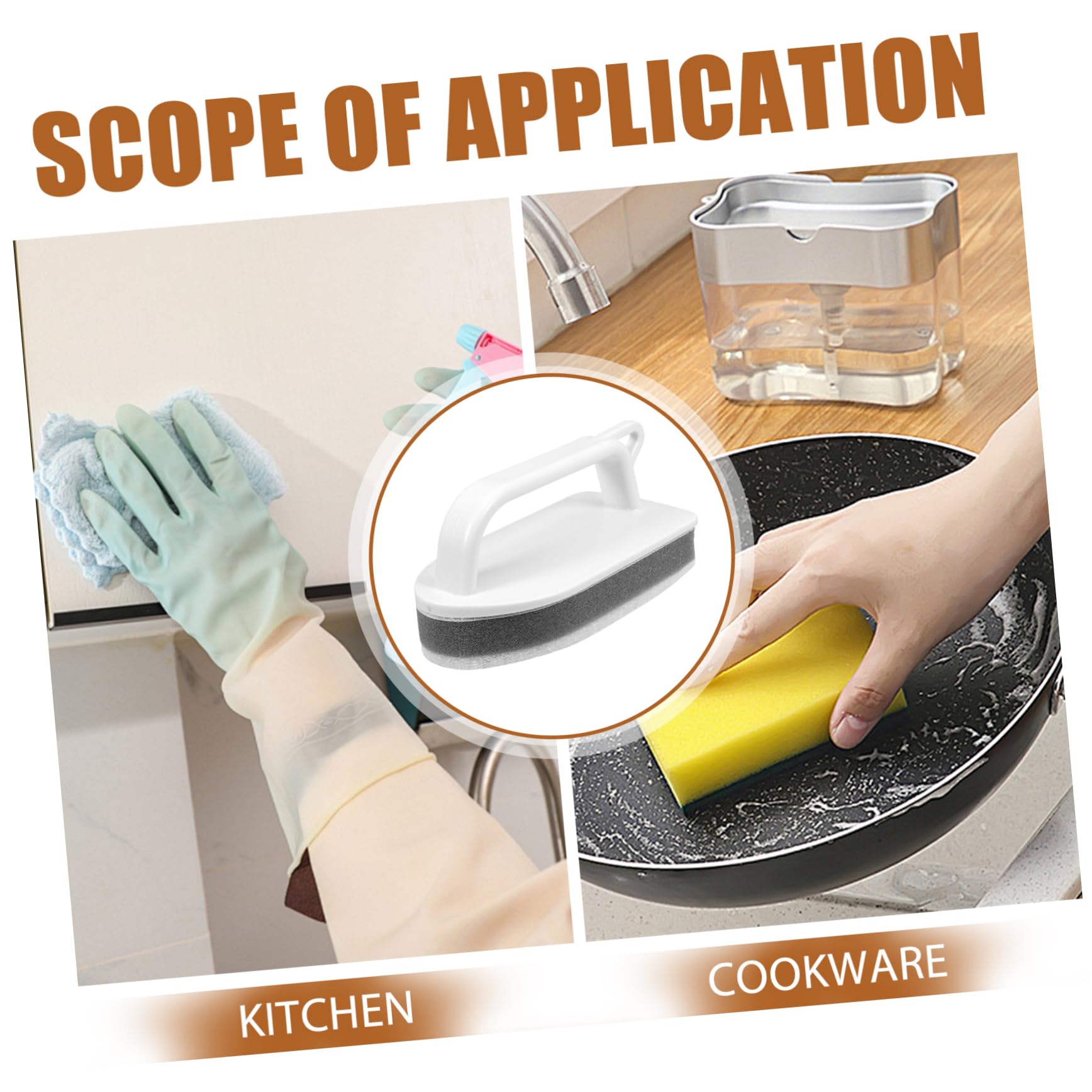 CALLARON 5 Set Spazzola Per La Pulizia Cucina Strofinare Bagno Di Spugne Detergente Per Il Bagno Scrubber Lavaggio Bianca Spugna