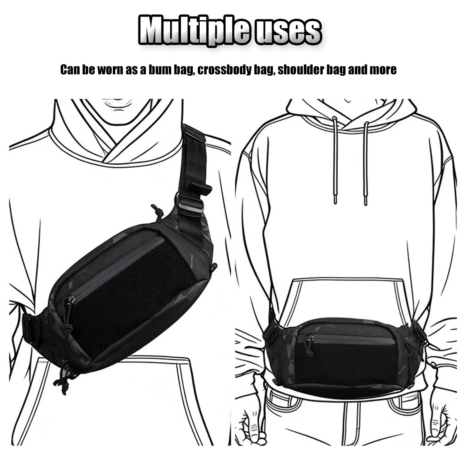 Taktische Wander-Gürteltasche, Handytasche, Multifunktionale Sport und Freizeit-Outdoor-Umhängetasche, für Outdoor-Aktivitäten Wie Klettern und Angeln(Gray)
