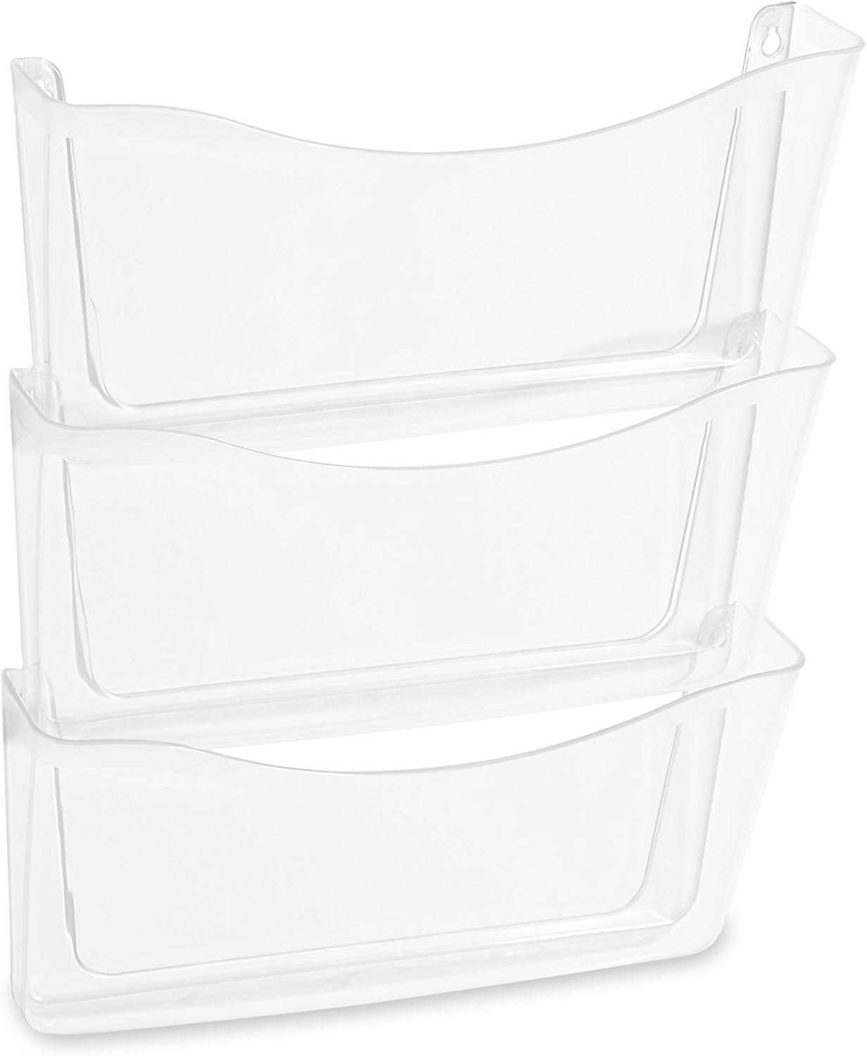 Rubbermaid Unbreakable Expandable Three-Pocket Wall File Set, Clear (65976)
